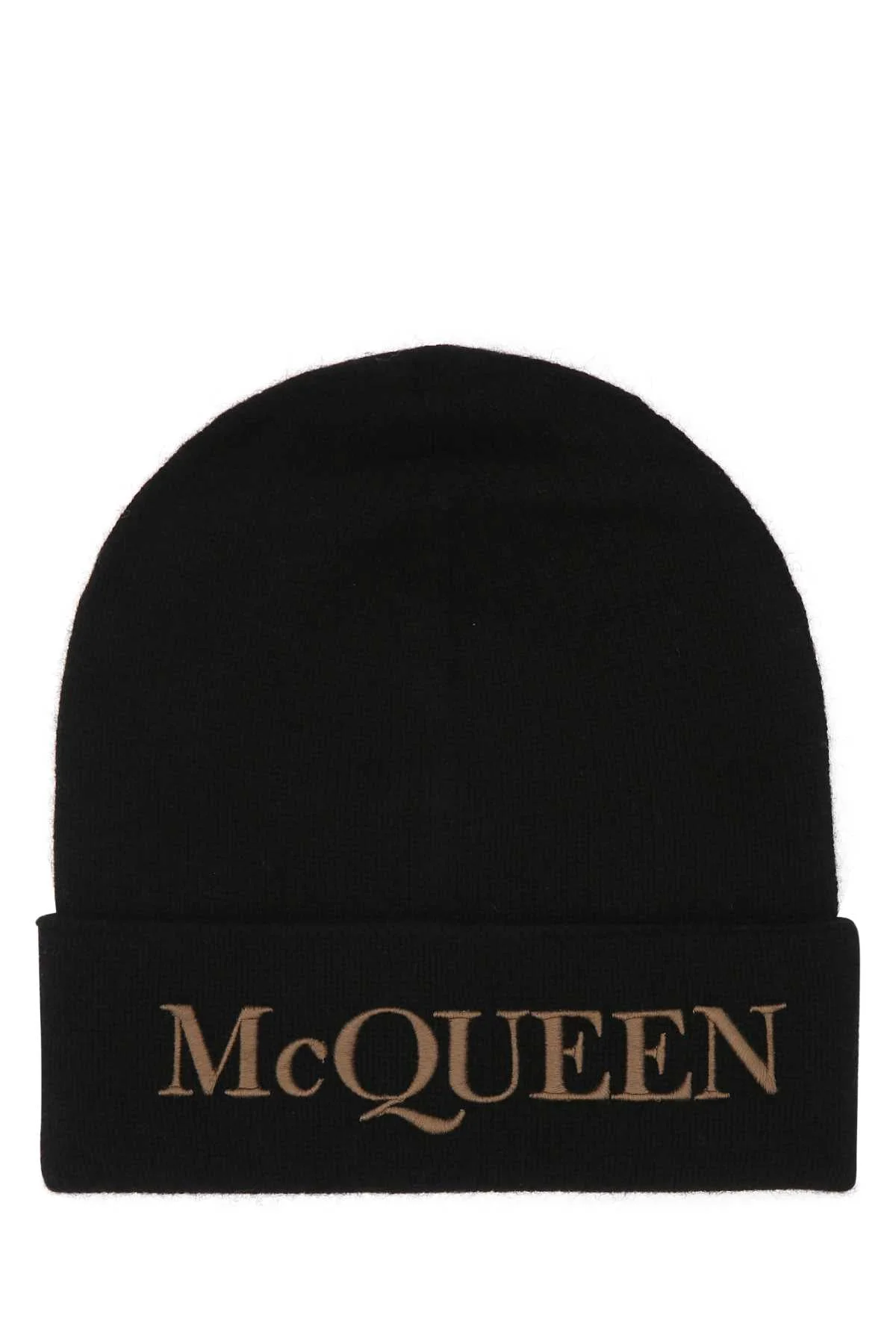 Alexander McQueen CUFFIA Cashmere Beanie — Black - 1