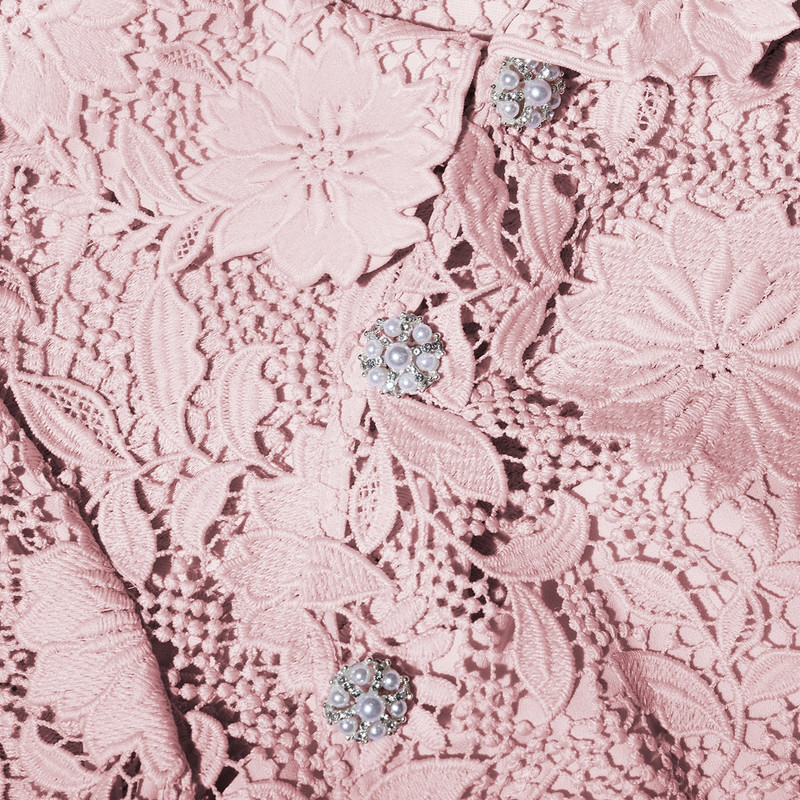 Pink Guipure Lace Crop Top 5