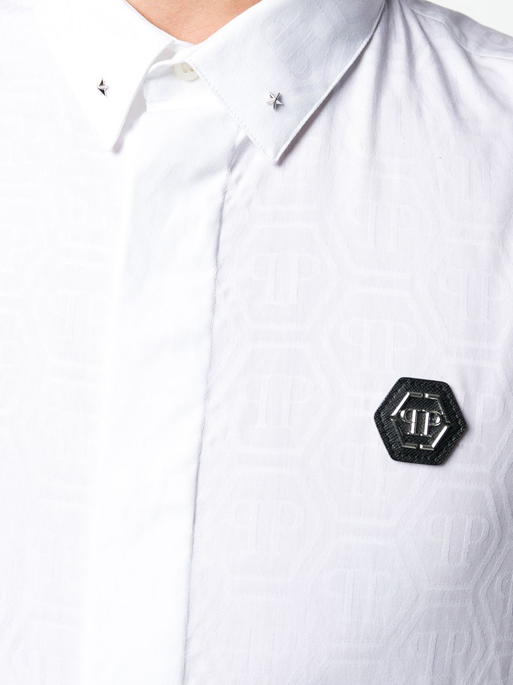 logo patch regular fit shirt - 5