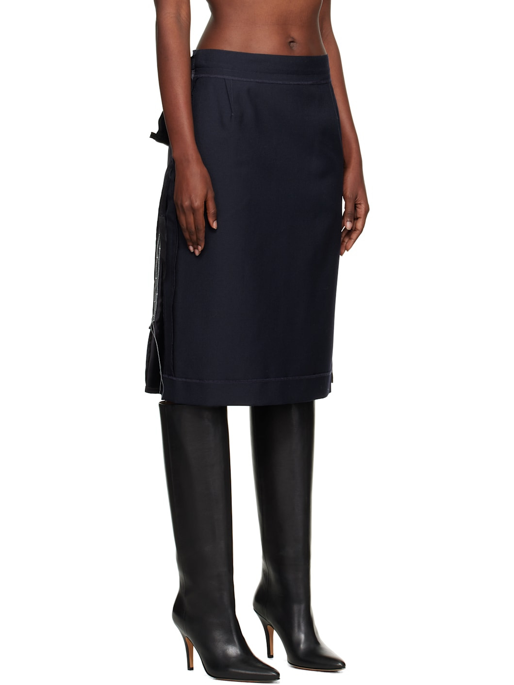 Navy Reverse Midi Skirt - 2