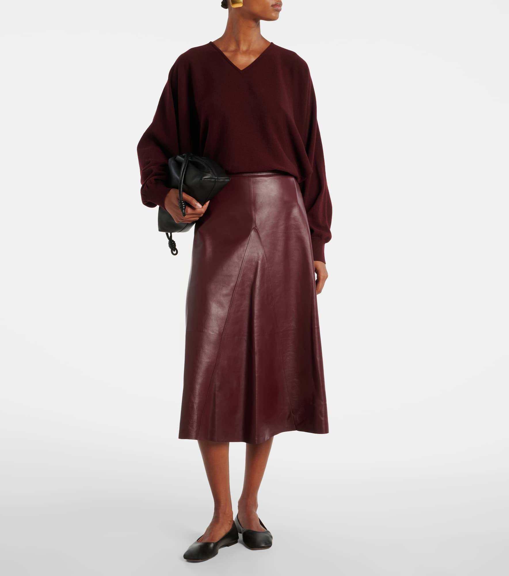 Leather midi skirt - 2