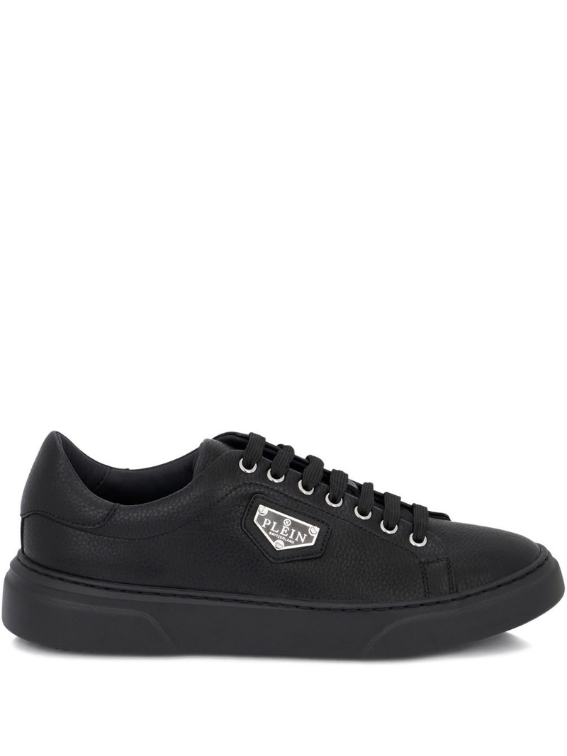 Titan Plein leather logo plaque trainers 1