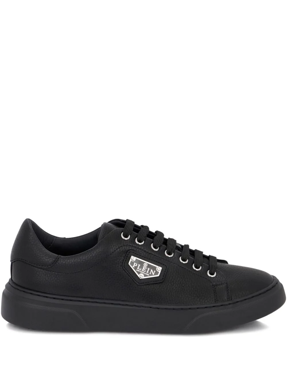 Titan Plein leather logo plaque trainers - 1