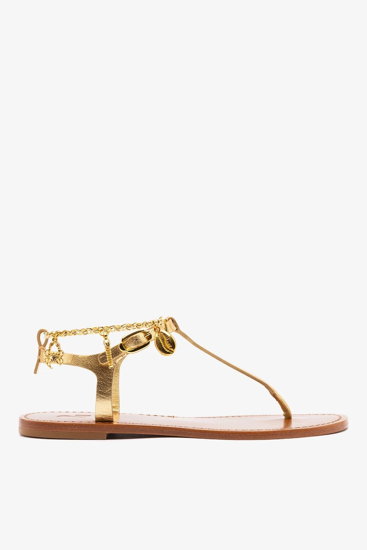 Gipsy Sandal In Gold Metallic Leather - 1