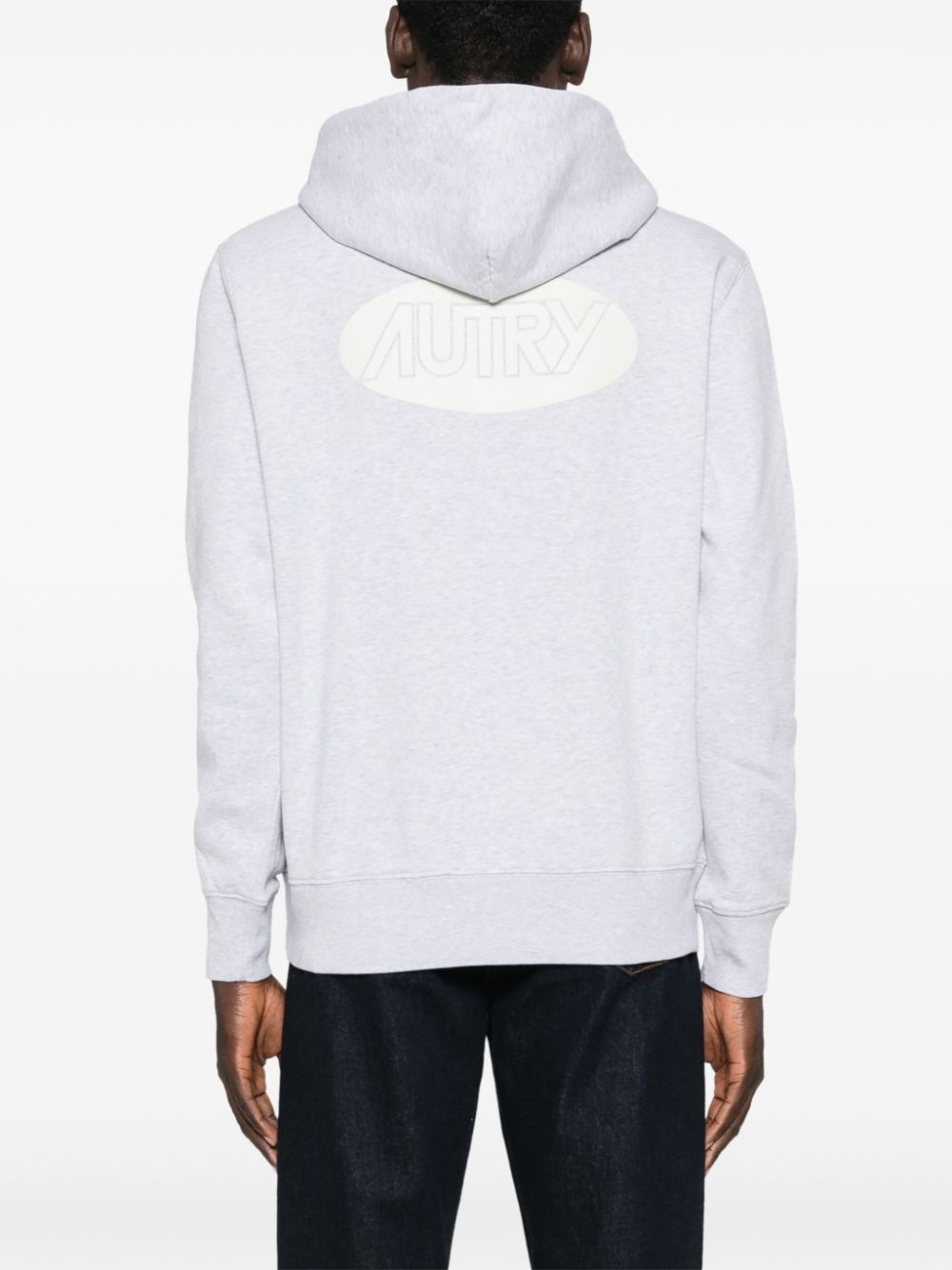 logo-print cotton hoodie - 4