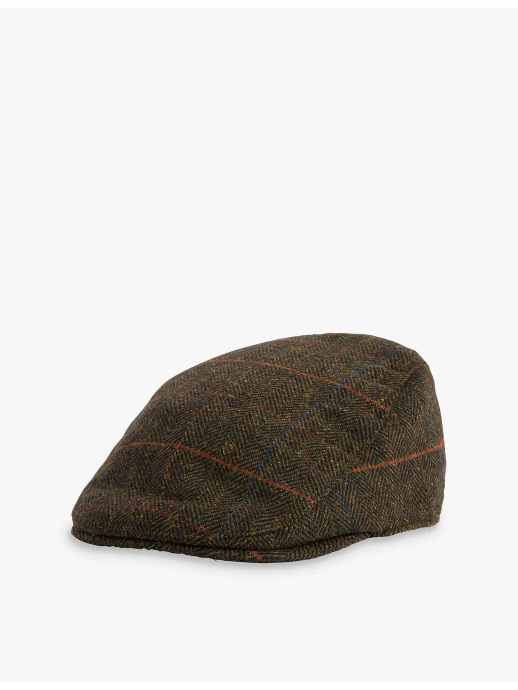 Cheviot logo-patch tweed flat cap - 1