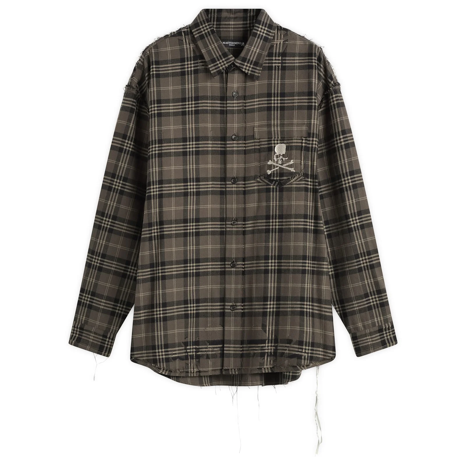 MASTERMIND WORLD Reversible Raw Edge Plaid Shirt - 1