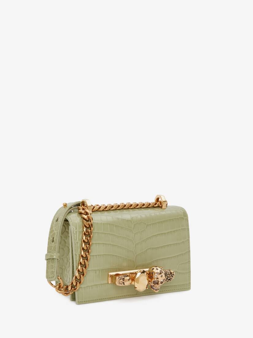 Mini Jewelled Satchel in Sage - 2