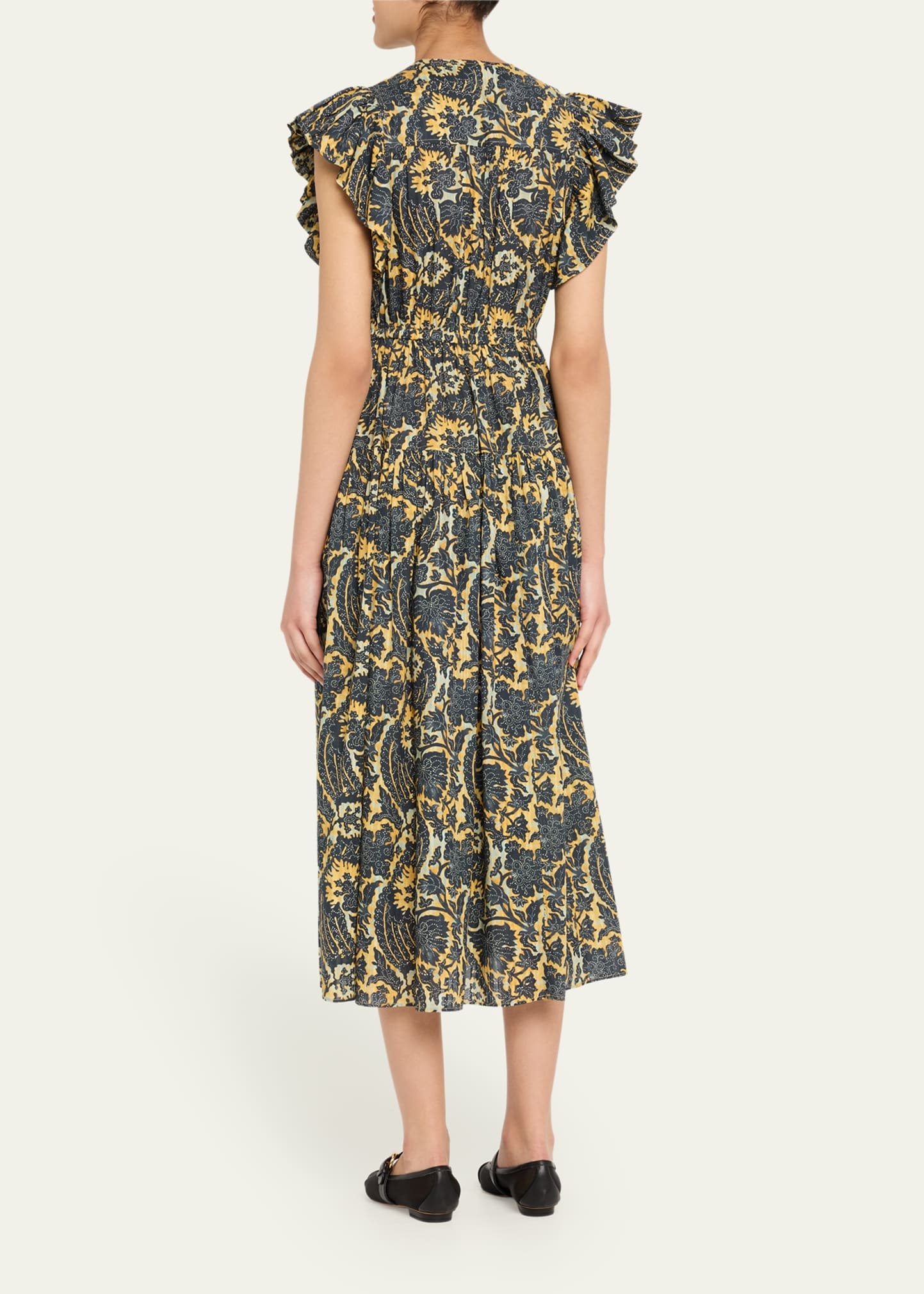 Kairi Flutter-Sleeve Midi Dress - 3