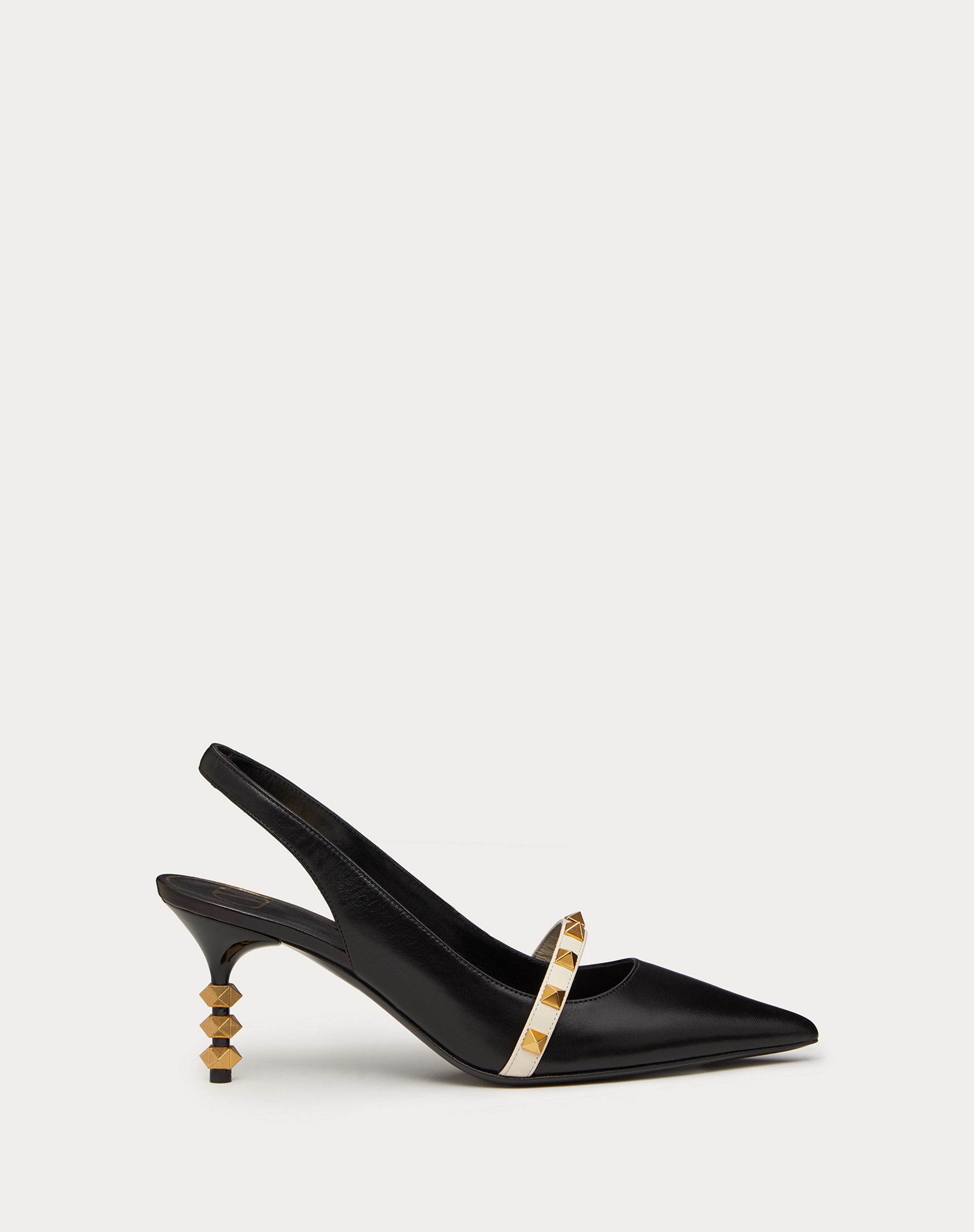 Rockstud Slingback Pump with sculpted heel in kidskin 70 mm - 1