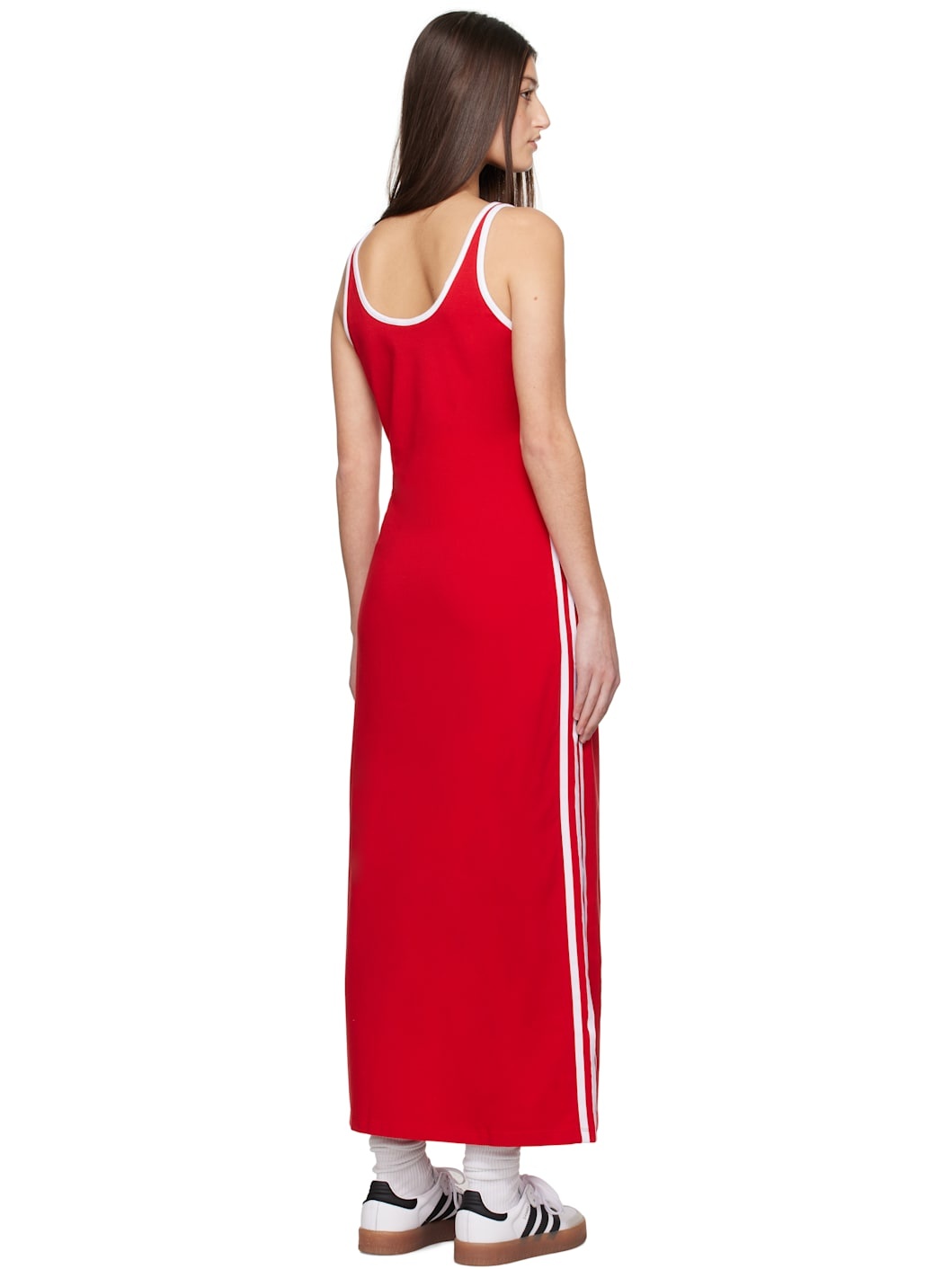 【ADIDAS】ADICOLOR 3S TANK MAXI DRESS ★送料・関税込★ adidas Originals Red Adicolor 3-Stripes Tank Maxi Dress