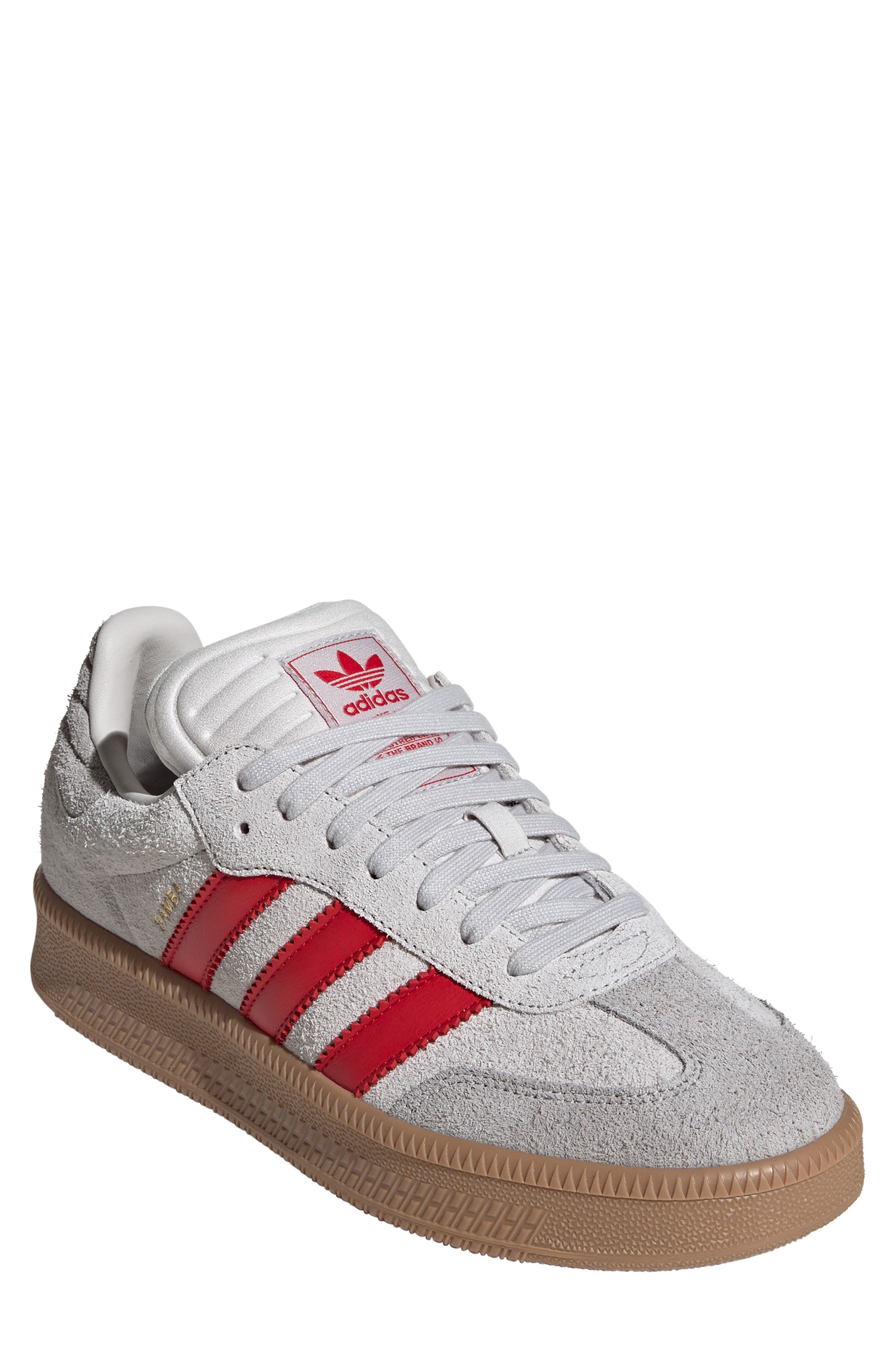 adidas Gender Inclusive Samba XLG Sneaker in Grey/Better Scarlet/Gum at Nordstrom - 1