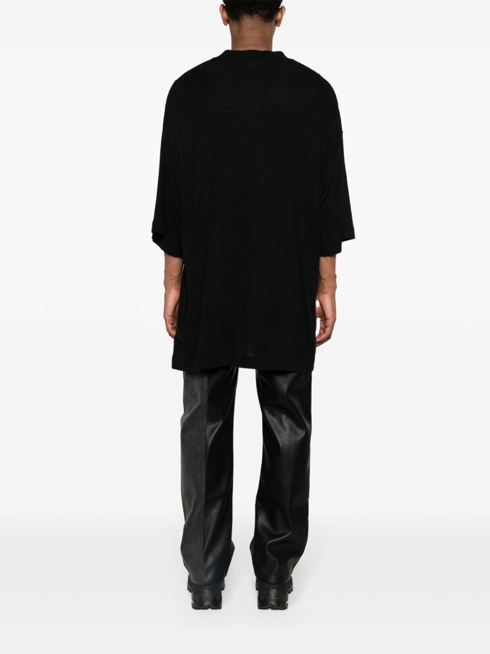 distressed longline T-shirt - 4