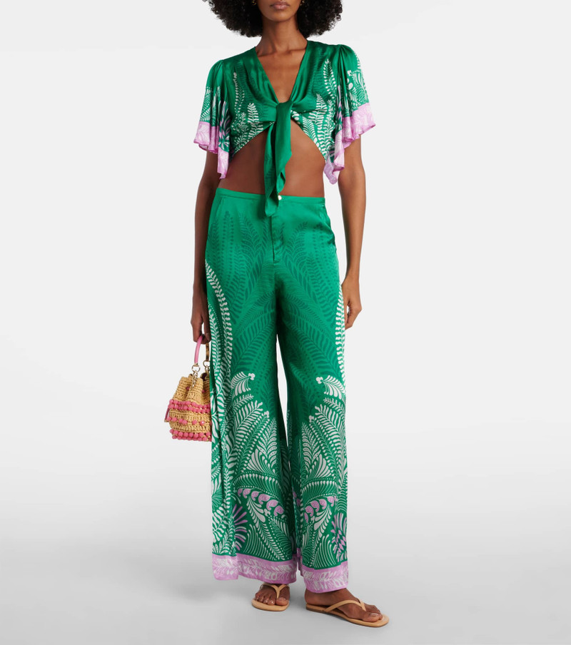 Poupette St Barth Clea printed high-rise wide-leg pants outlook