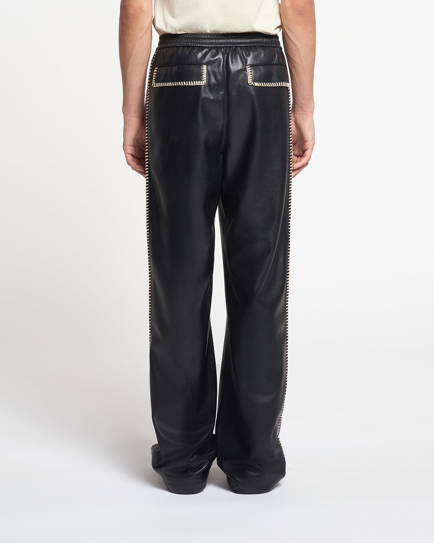 Raffia-Trimmed Okobor™ Alt-Leather Pants - 2