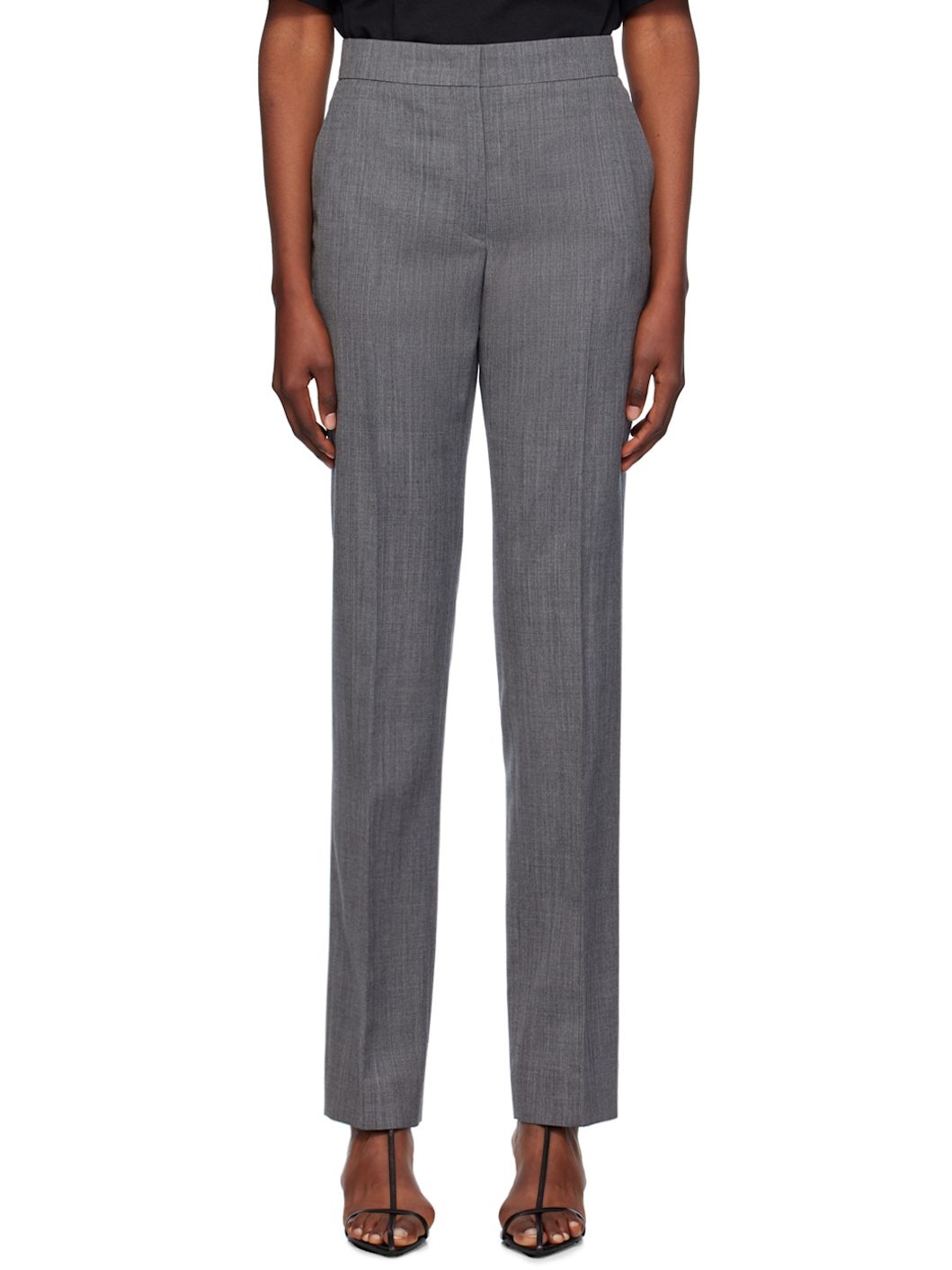 Gray Wool Trousers - 1