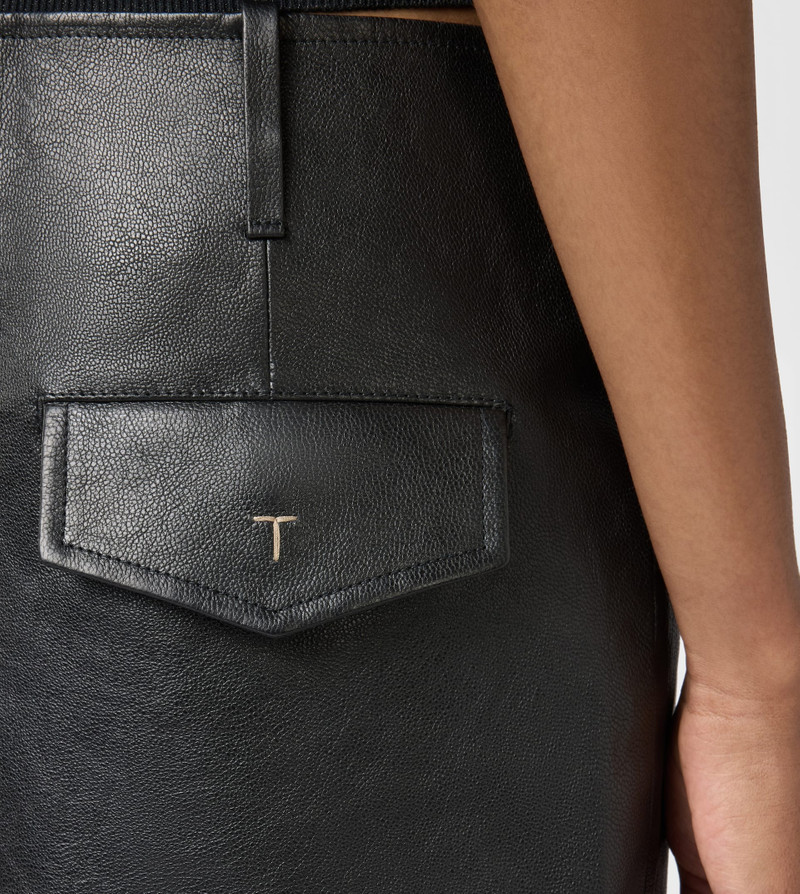SKIRT IN LEATHER - BLACK 5