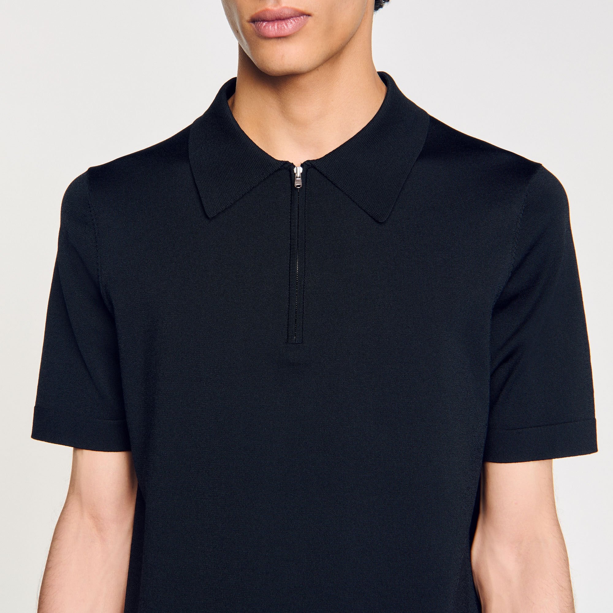 KNITTED POLO SHIRT WITH ZIP COLLAR - 3