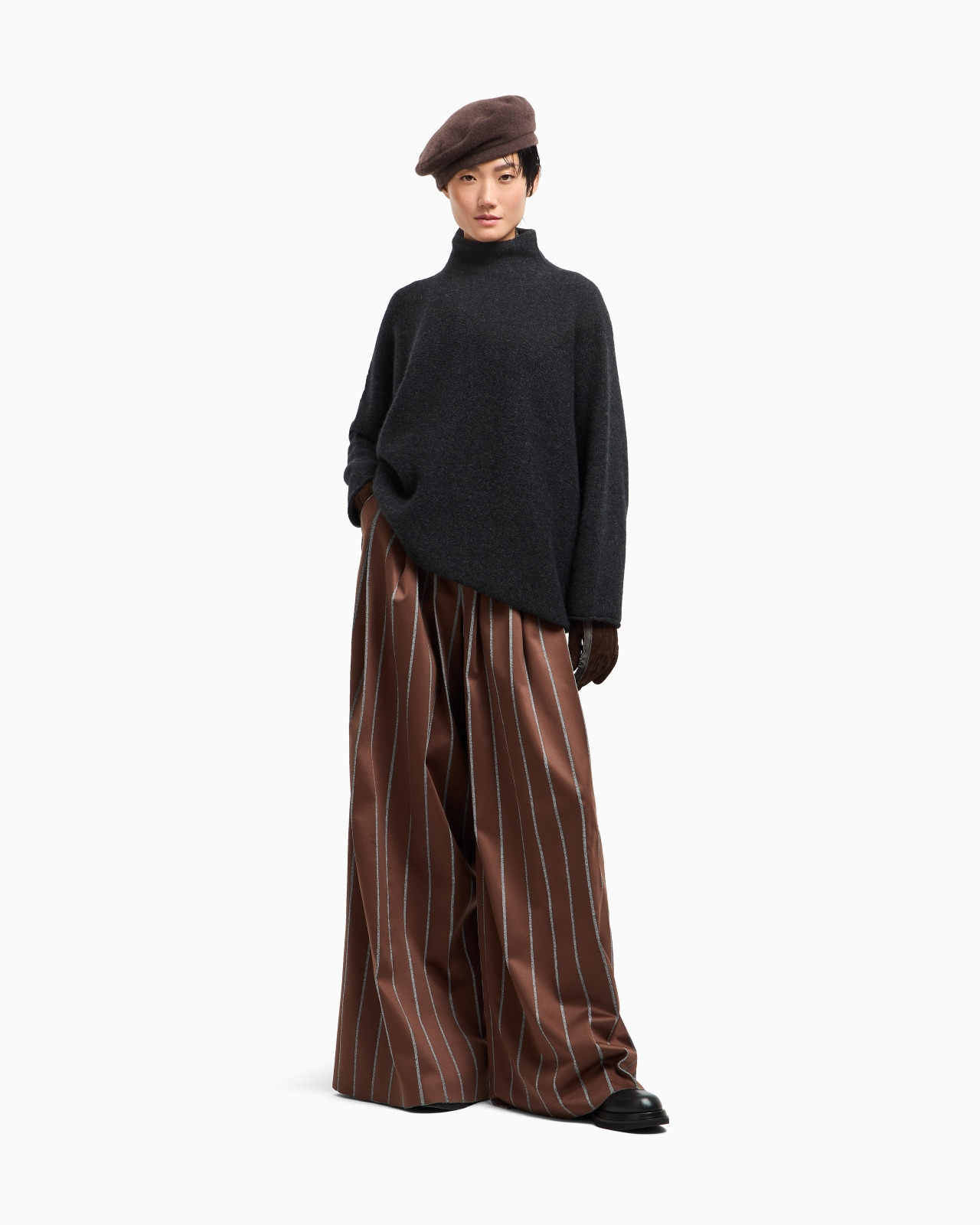 WIDE-LEG TROUSERS IN CHINÉ-EFFECT JERSEY - 2