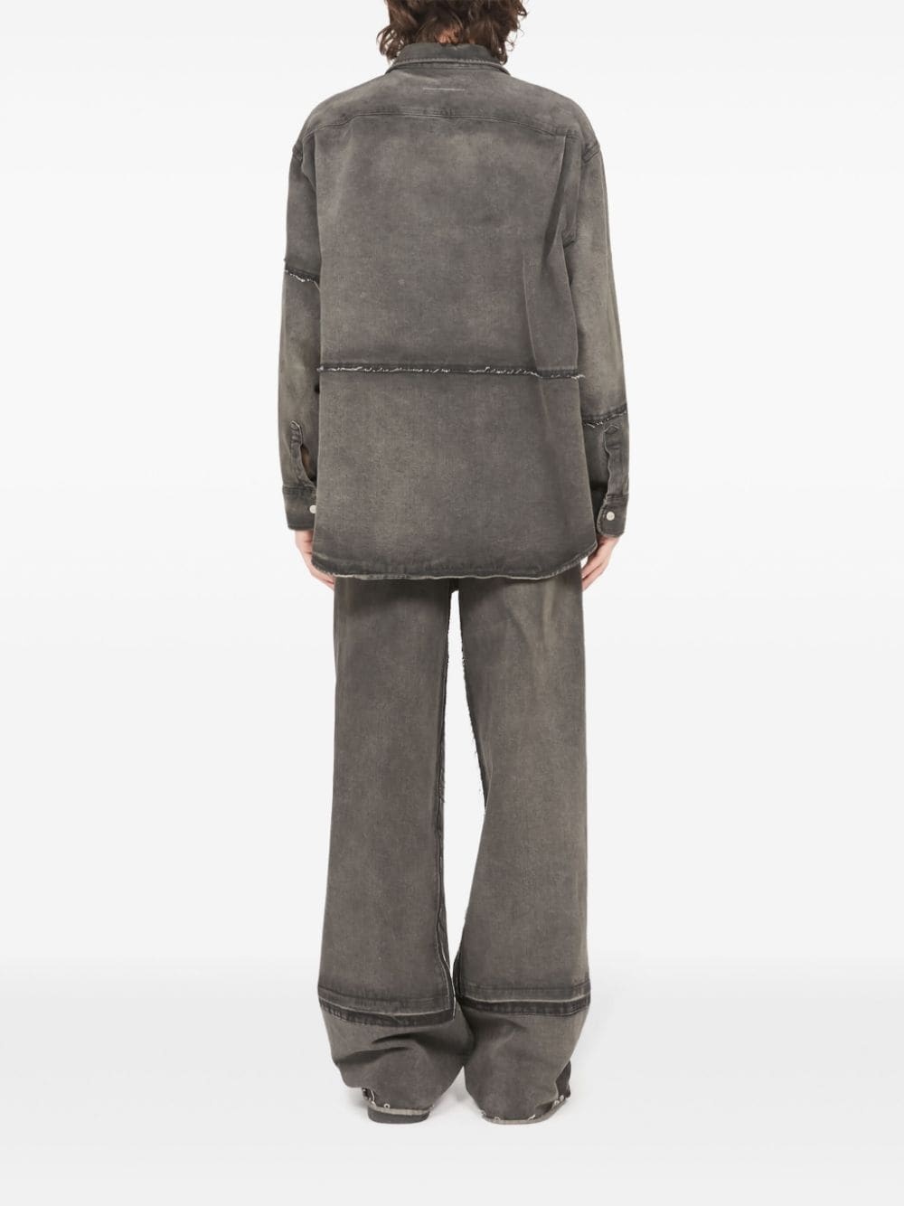 raw-cut detail cotton  shirt - 4