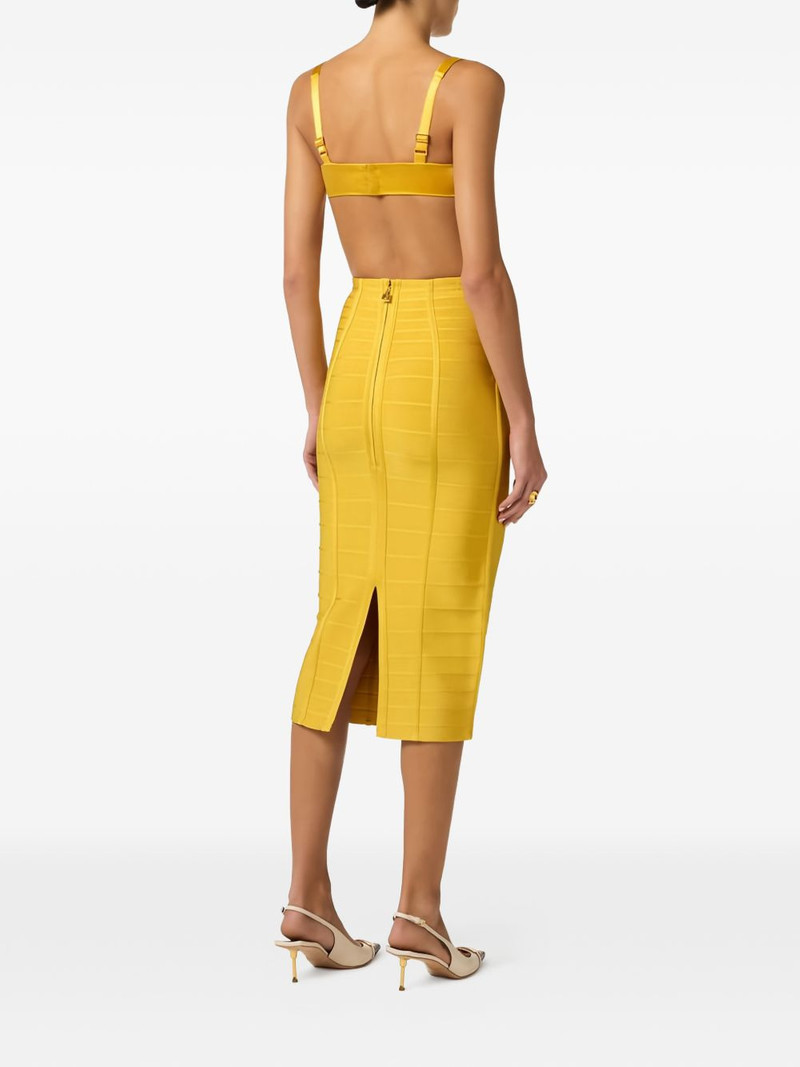3D knit embellished midi skirt 3