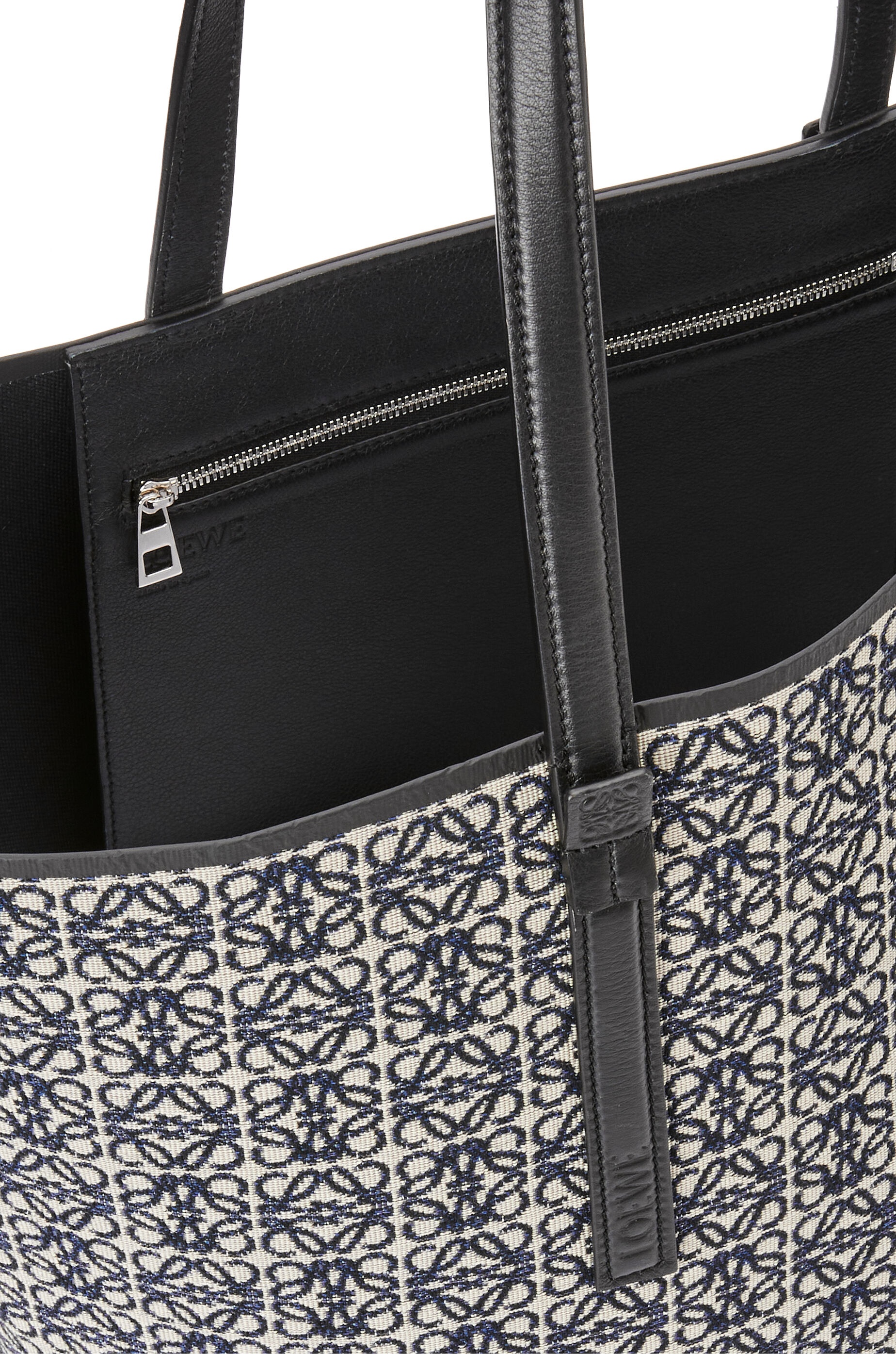 T Tote bag in Anagram jacquard and calfskin - 5