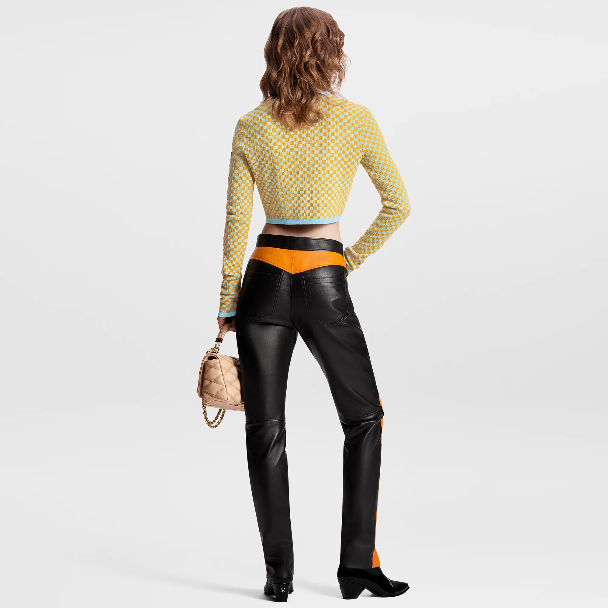 Damier Knit Cropped Cardigan - 3