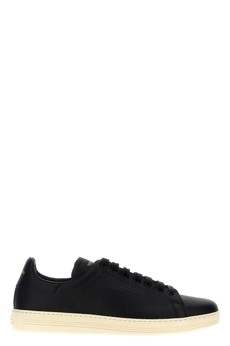 Tom Ford Men Logo Leather Sneakers - 1