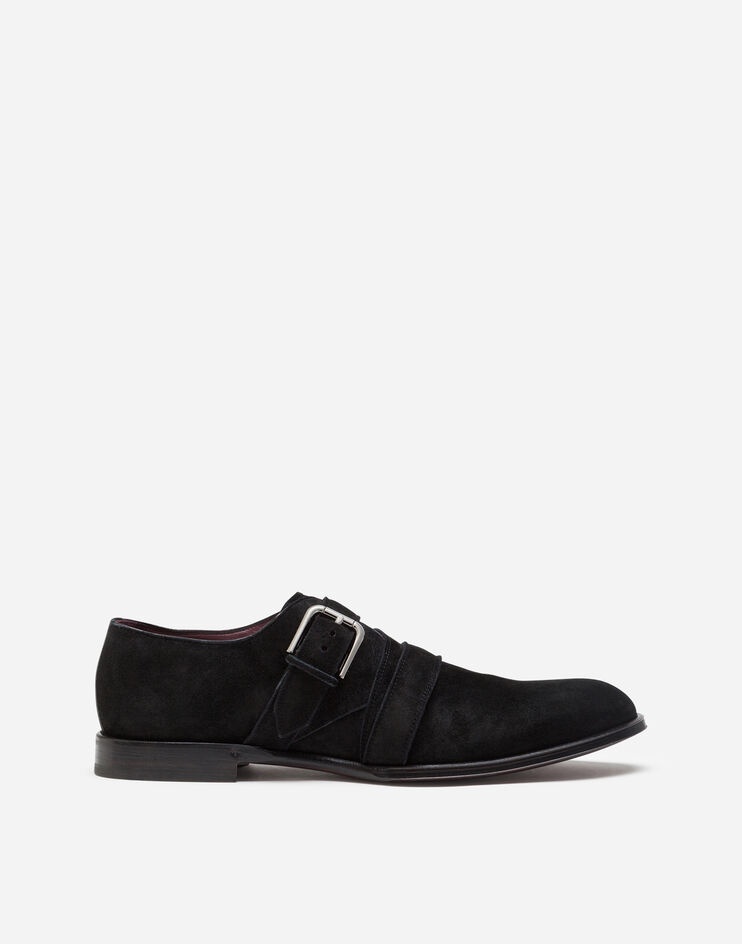 Velvet calfskin monk strap shoes - 1