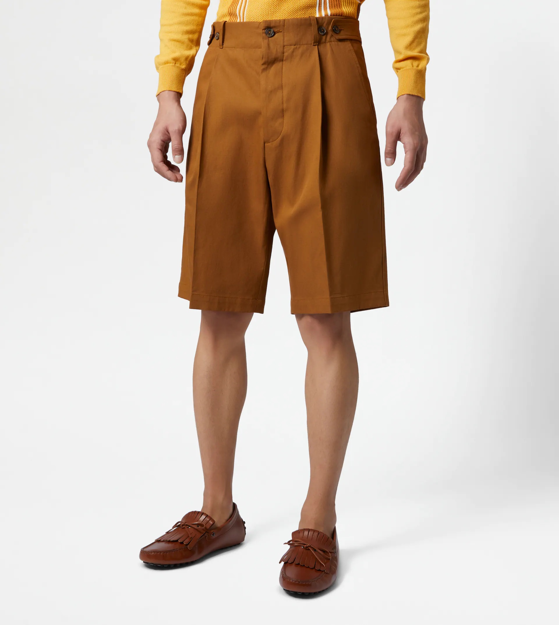 BERMUDA SHORTS WITH DARTS - BROWN - 7