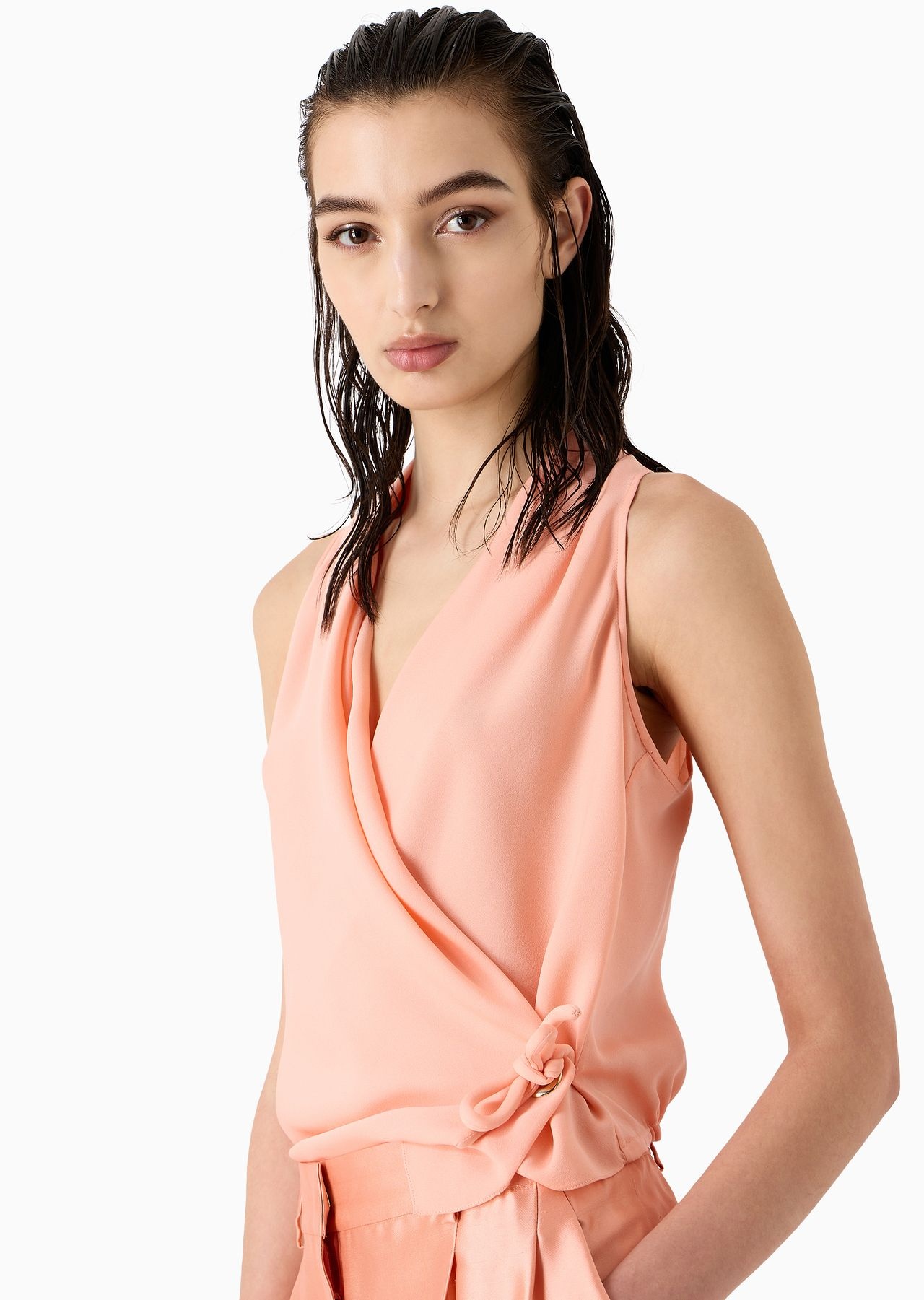 ASV organic silk cross-over top - 5