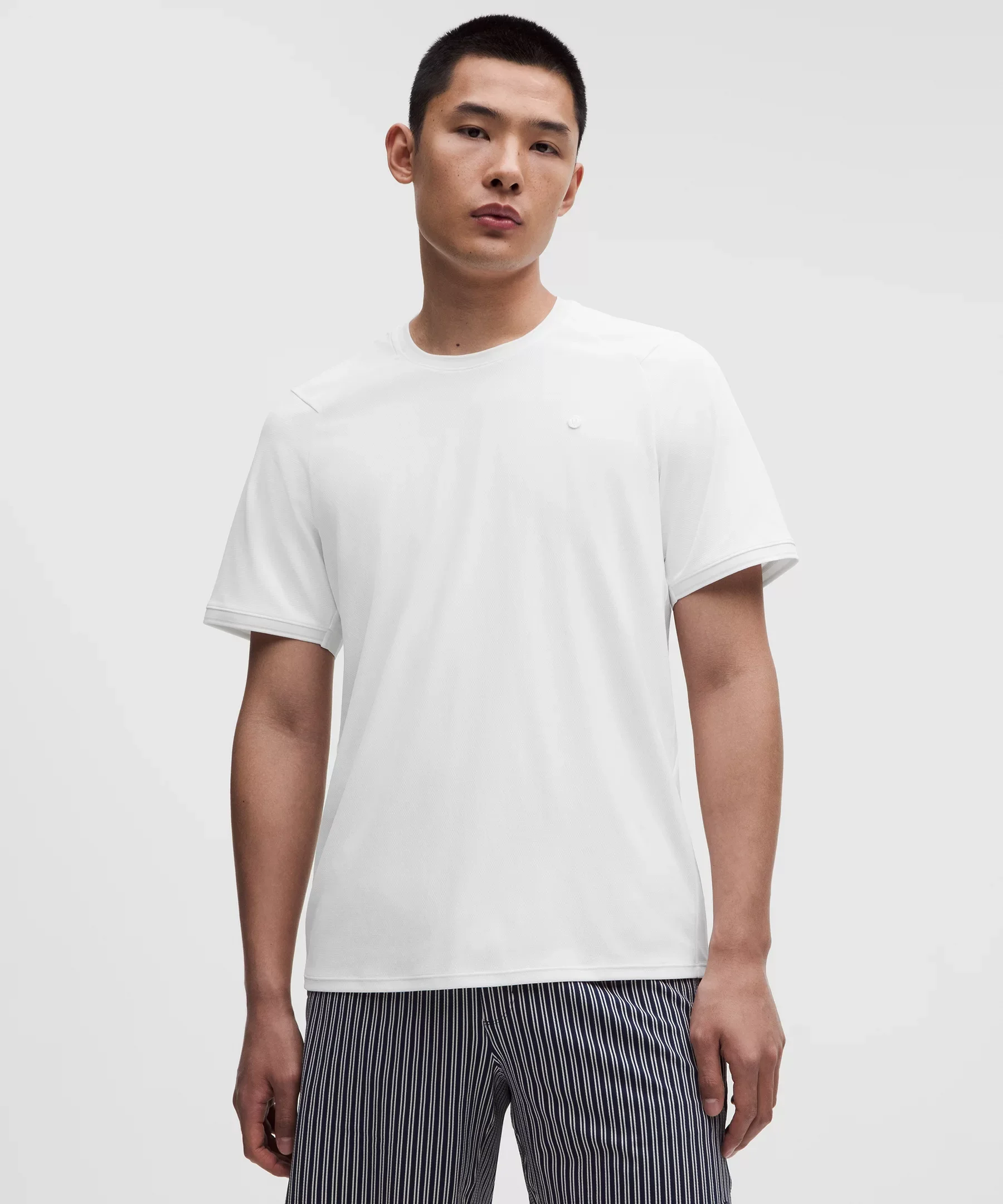 UV-Protective Textured Mesh Tennis Shirt - 1