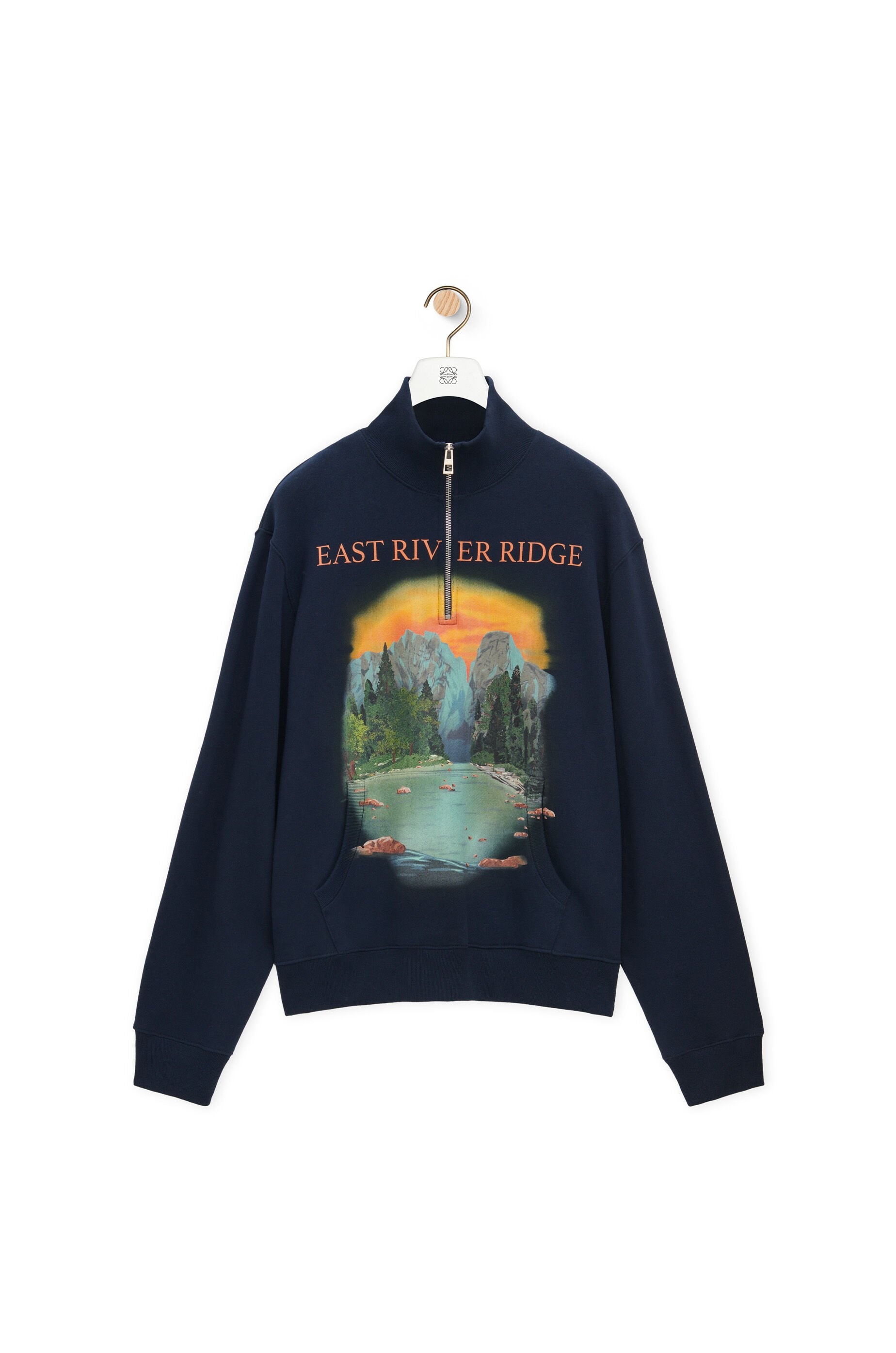Loewe Printed Cotton-Jersey Half-Zip Sweatshirt | mrporter
