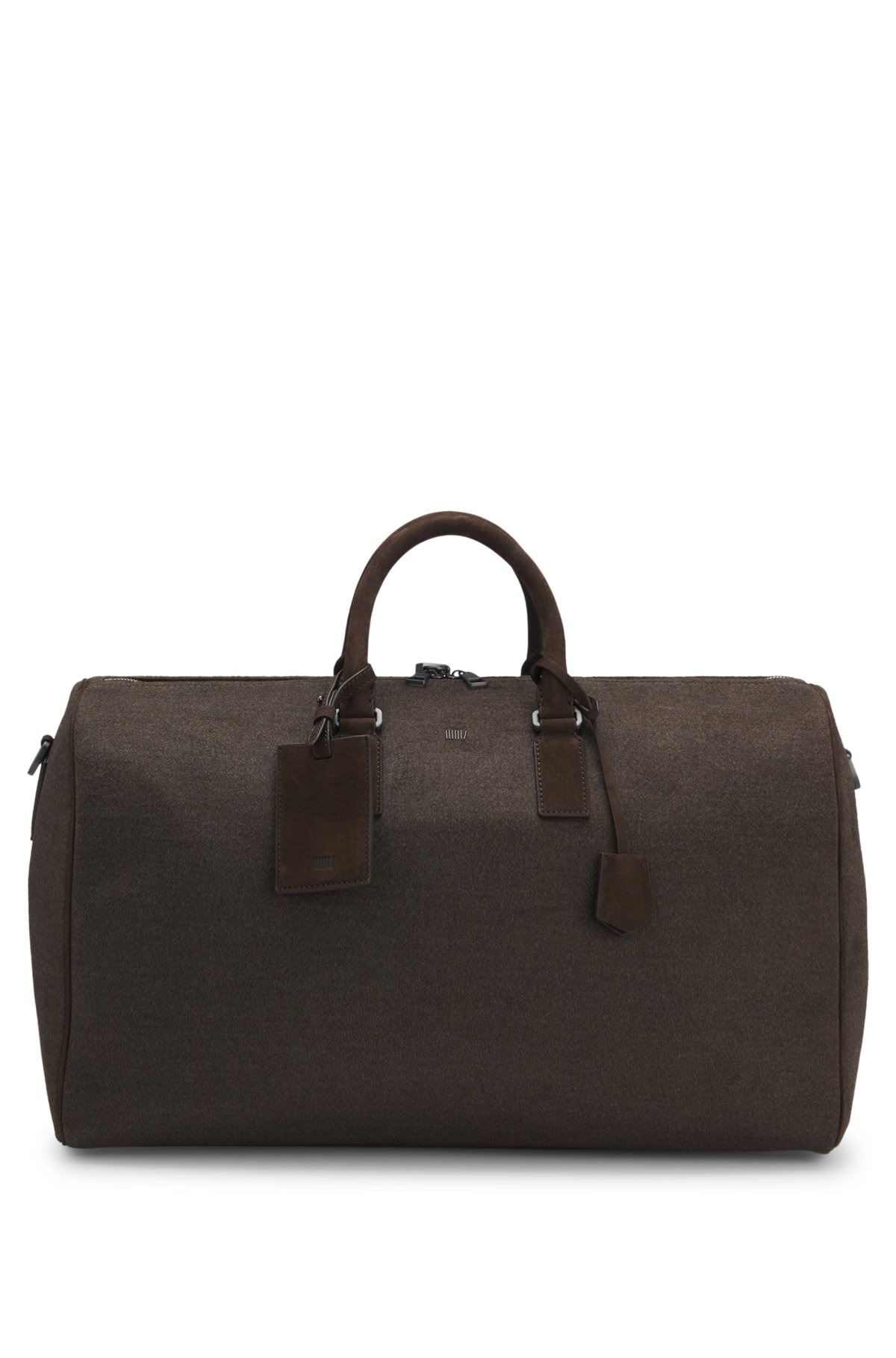 FABRIC HOLDALL WITH LEATHER TRIMS - 2