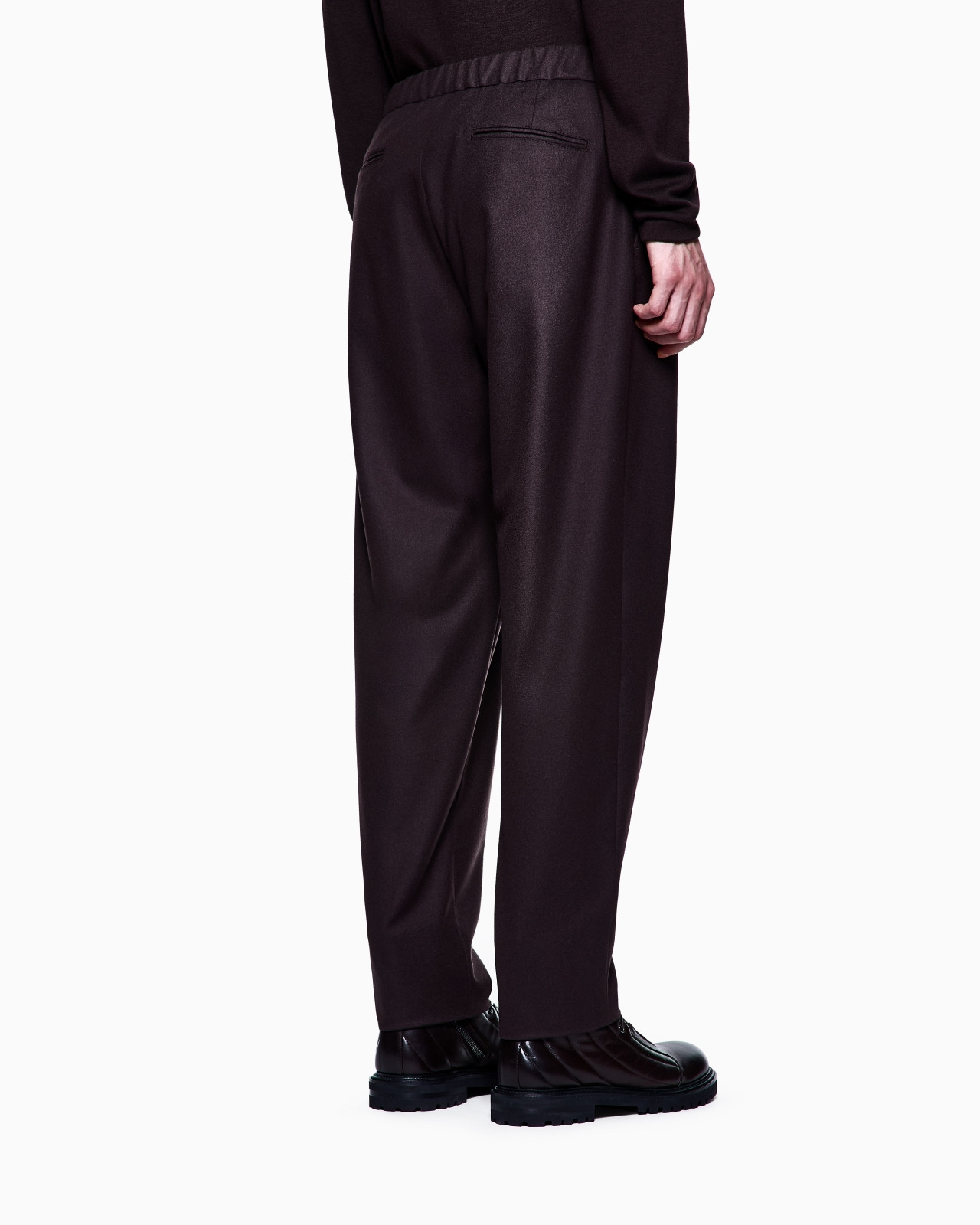 SINGLE-PLEAT CASHMERE DRAP TROUSERS - 3