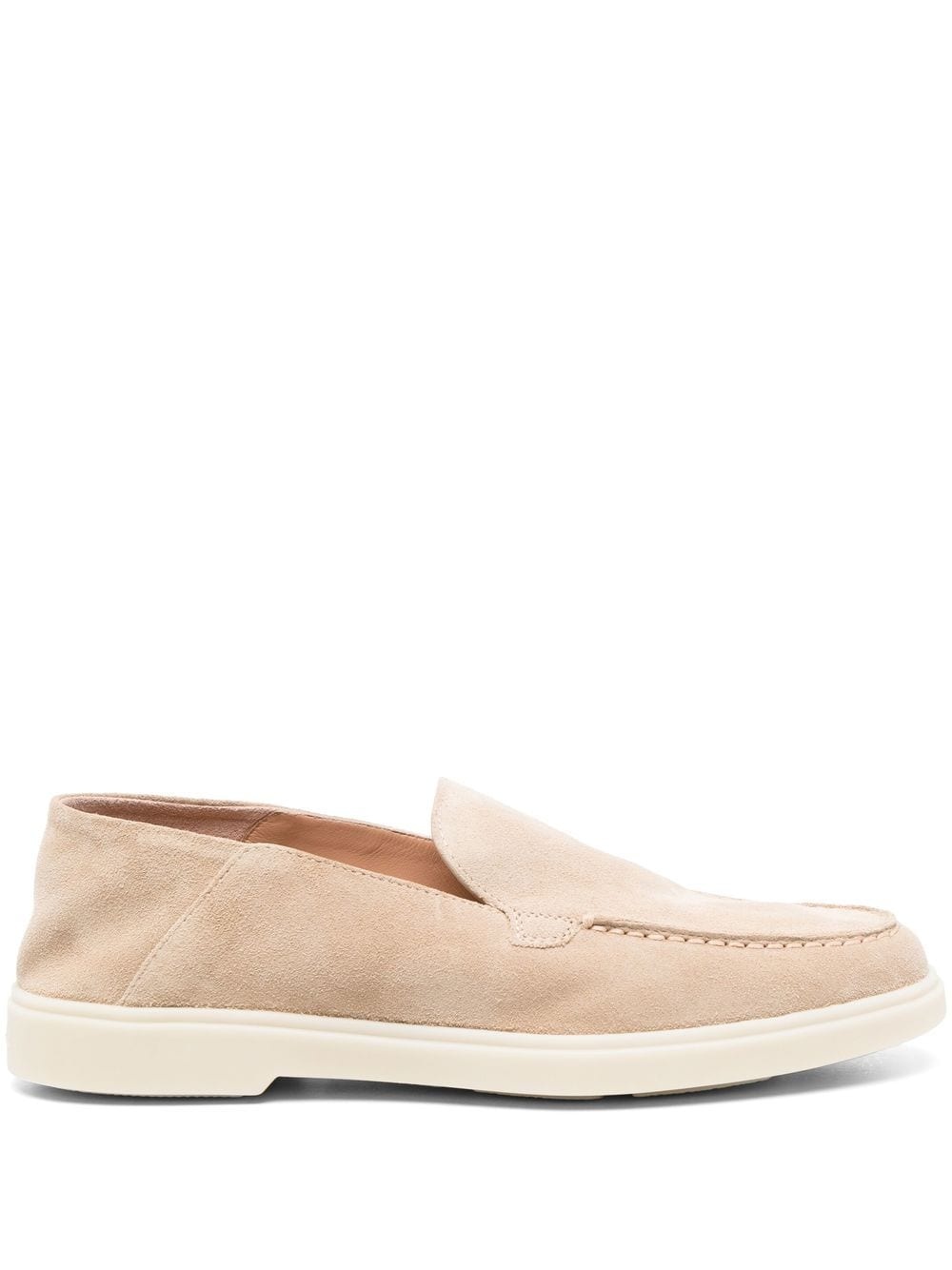 round-toe suede loafers - 1