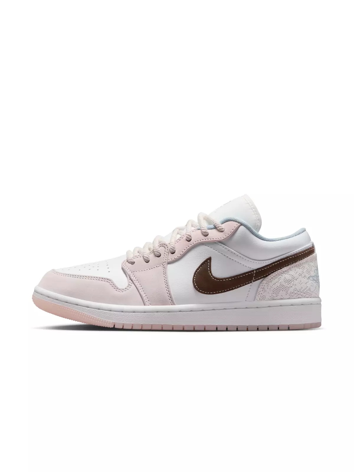 1 Low "White/Ironstone/Light Soft Pink" Women's Shoe - 3