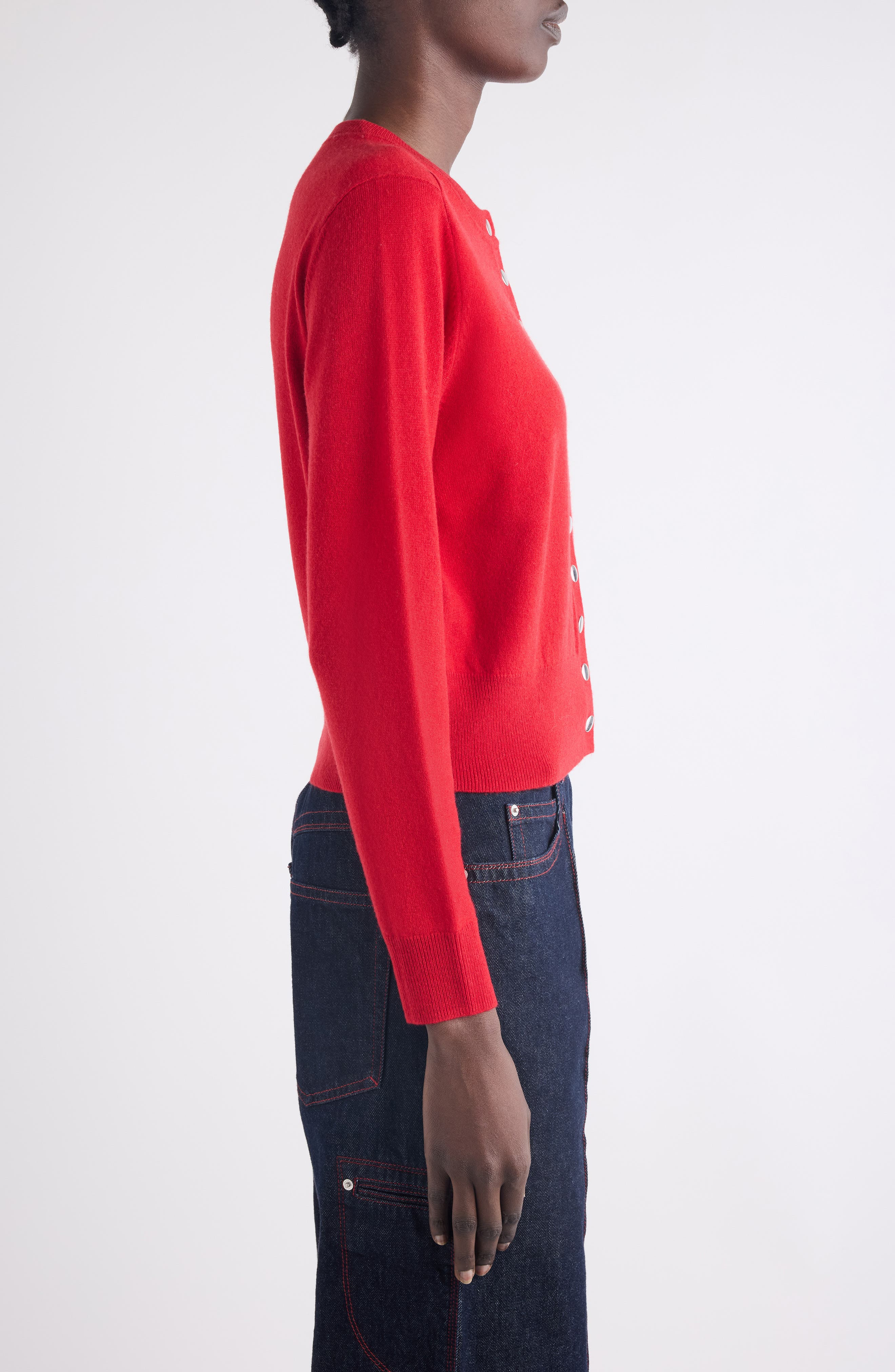 Isabel Marant Idesia Merino Wool & Cashmere Cardigan in Poppy Red at Nordstrom - 4