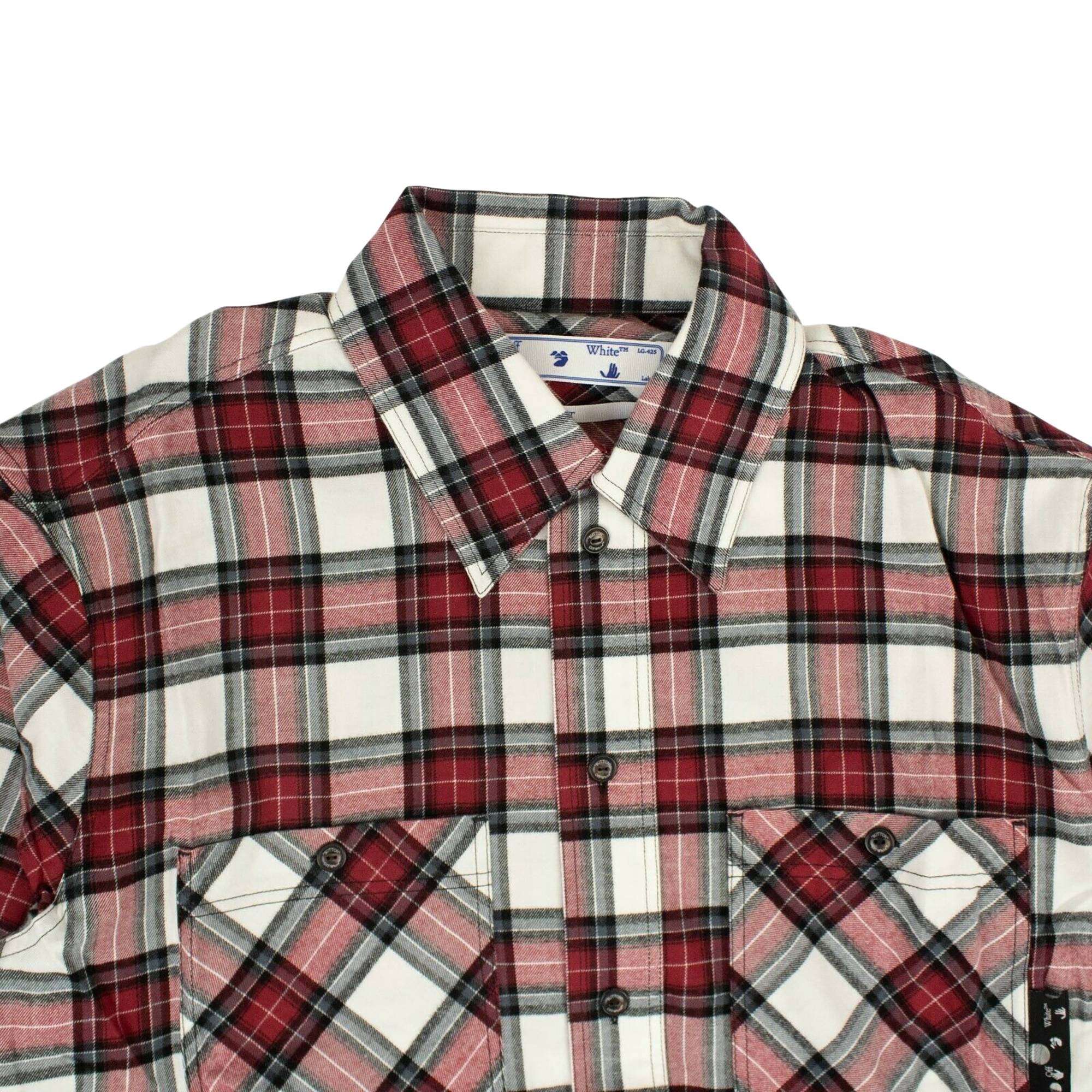 Off-White Check Arrow Flannel Shirt 'Red' - 3