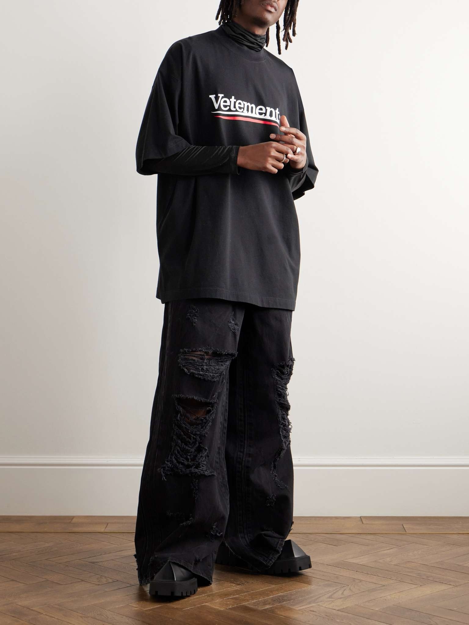 Oversized Logo-Print Cotton-Jersey T-Shirt - 2