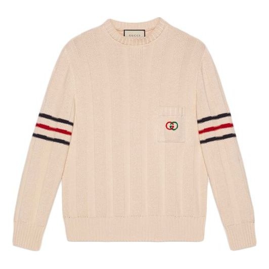 Gucci Double G Cotton Knit Sweater Male White 626068-XKBGM-9071 - 1