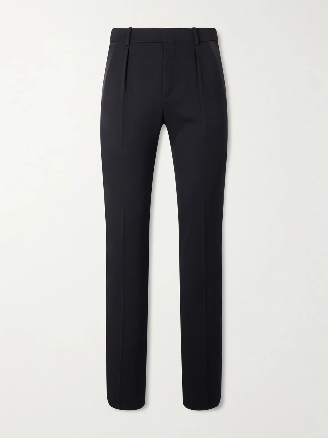 Slim-Fit Satin-Trimmed Grain De Poudre Wool Tuxedo Trousers - 1