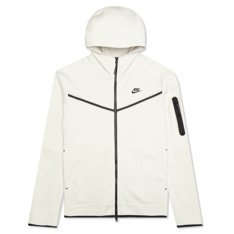 NIKE SPORTSWEAR TECH FLEECE FULL ZIP UP HOODIE - LIGHT BONE - 1