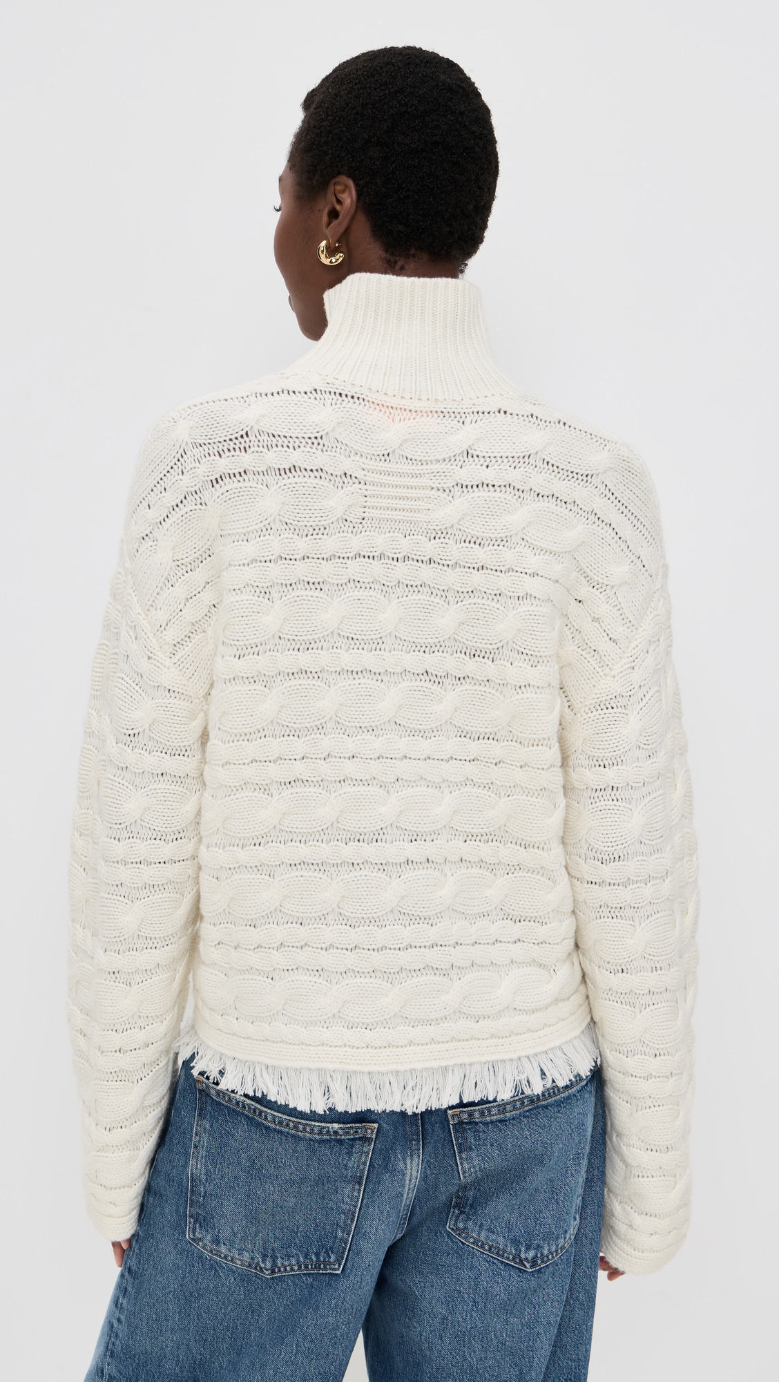 Cropped Cable Turtleneck - 2