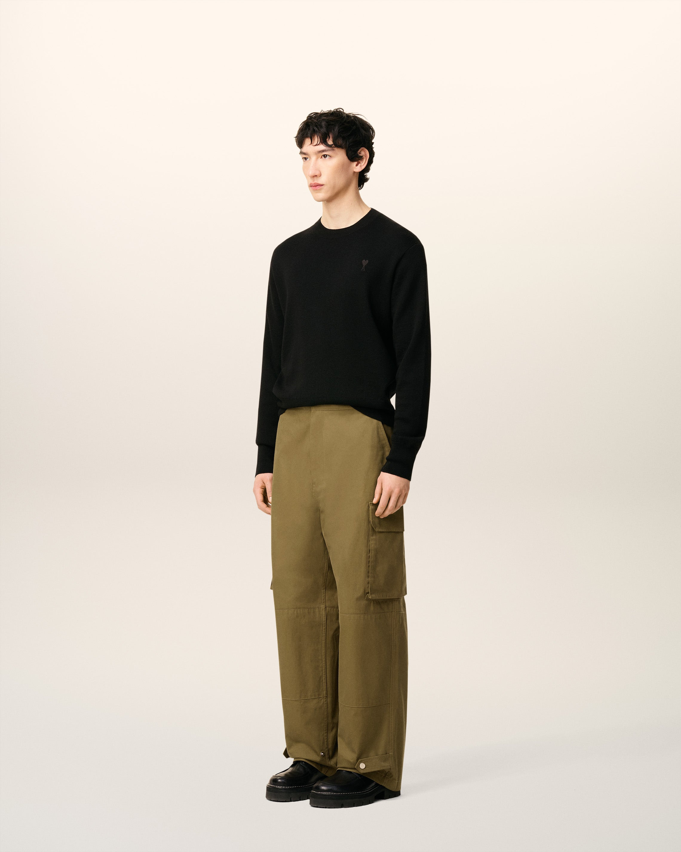 GREEN COTTON CARGO TROUSERS - 6