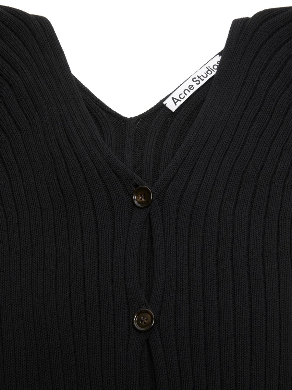 button-up ribbed cardigan - 6