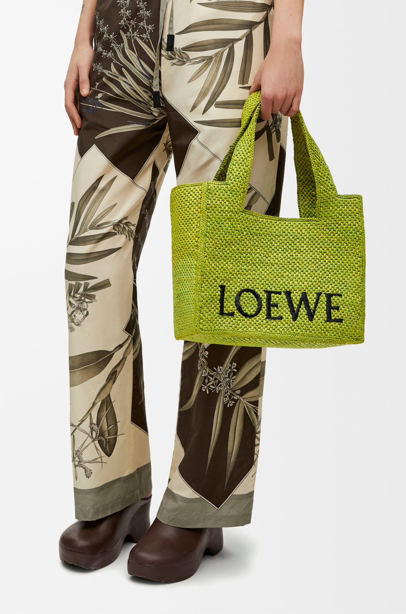 Loewe Medium LOEWE Font tote in raffia outlook