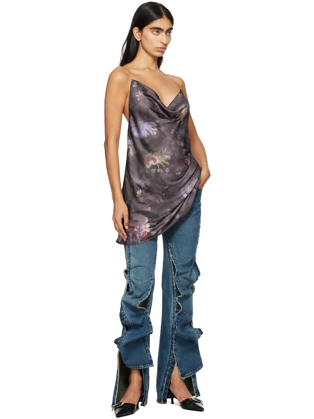Blue Hook and Eye Slim Jeans - 5