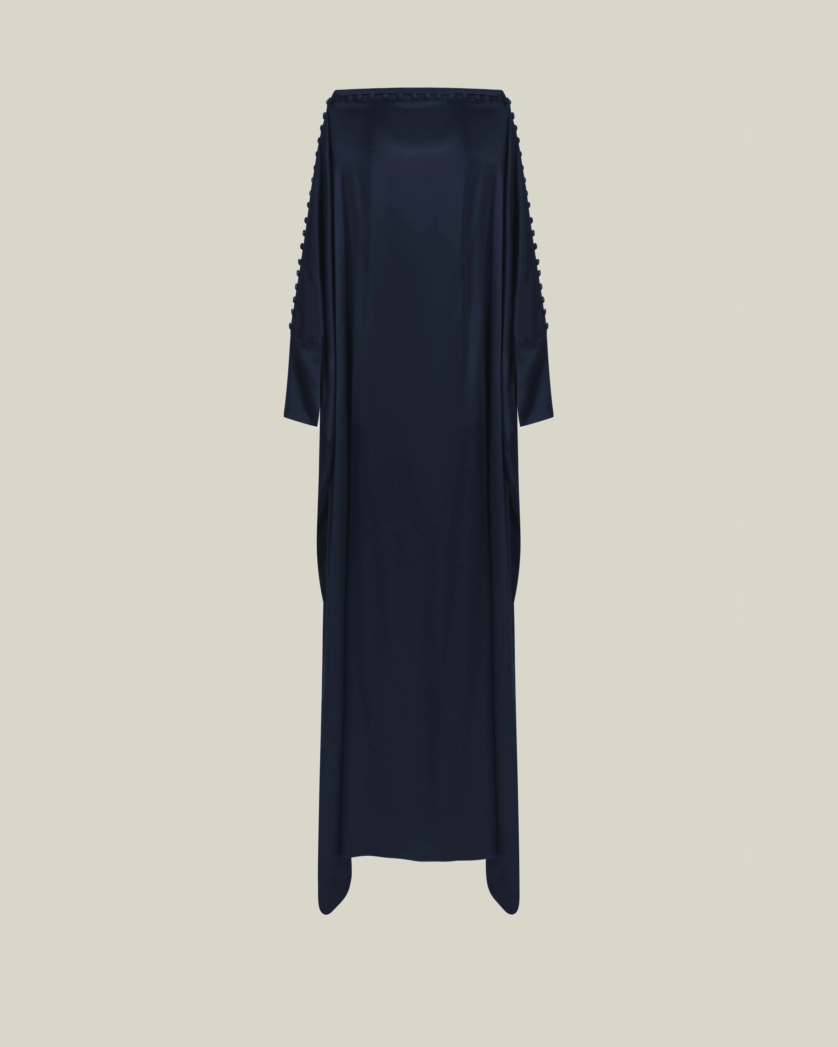 Mila Satin Kaftan in Midnight Blue - 1