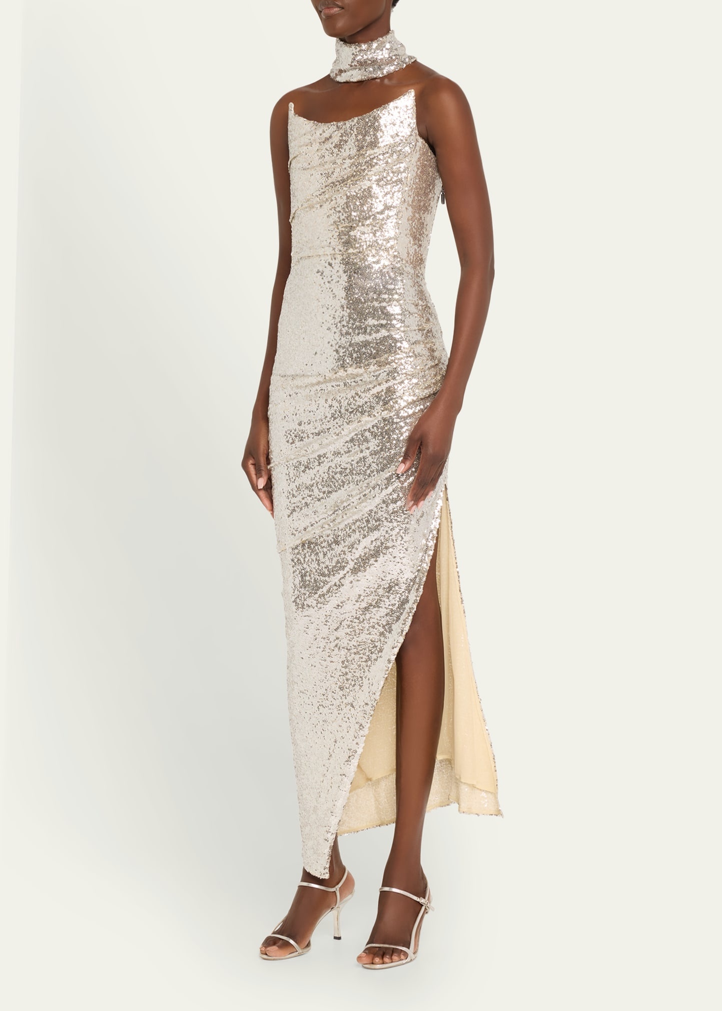 Exhilarate Sequined Mesh Gown - 4